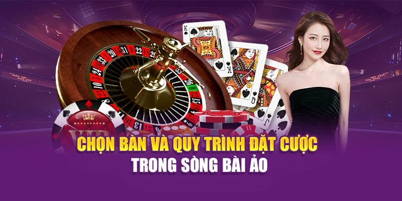 Chọn bàn và quy trình đặt cược trong sòng bài ảo